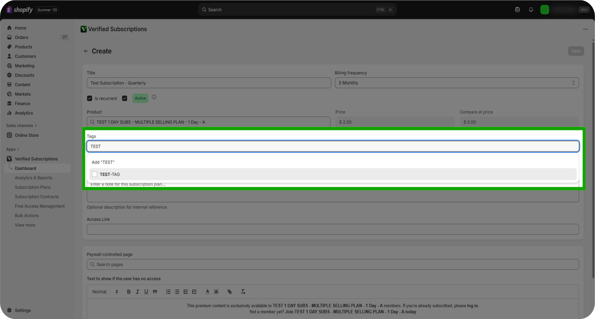 creating your first subscription 10