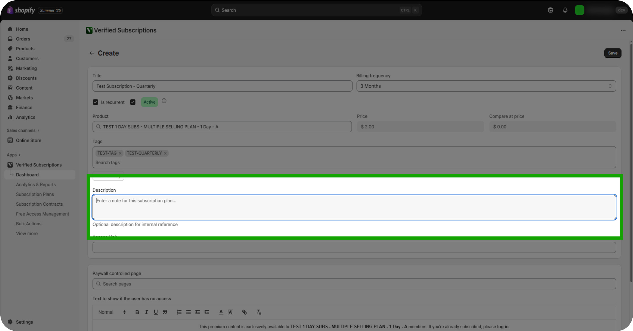 creating your first subscription 12