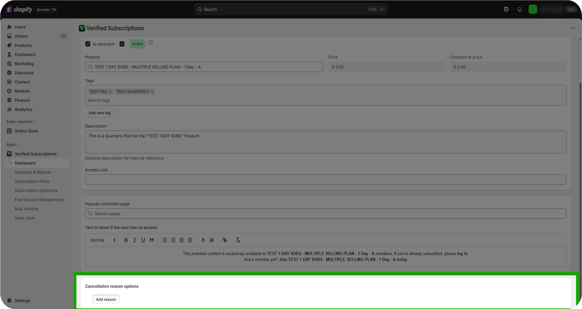 creating your first subscription 15