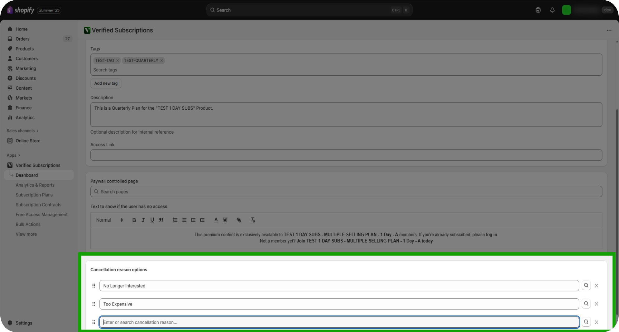 creating your first subscription 16