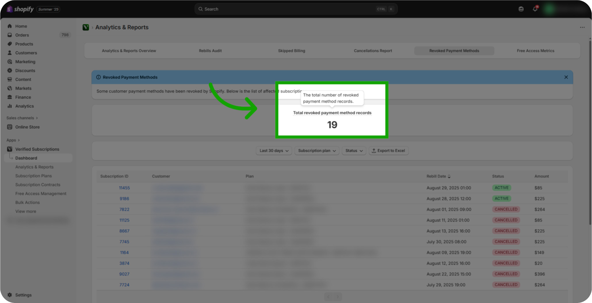 how to use the revoked payment method report 04