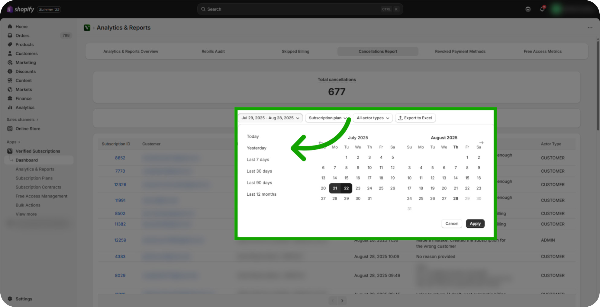 how to view cancellation report 06