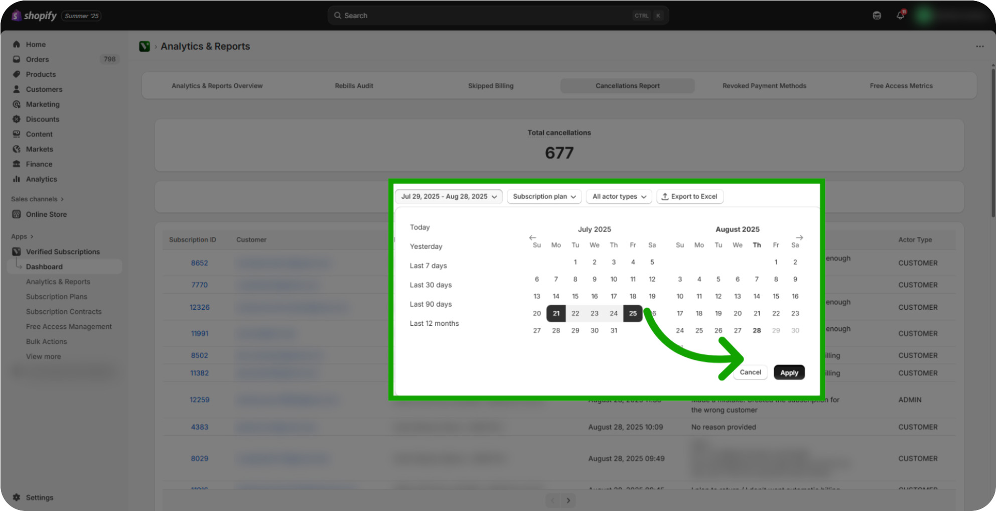 how to view cancellation report 07