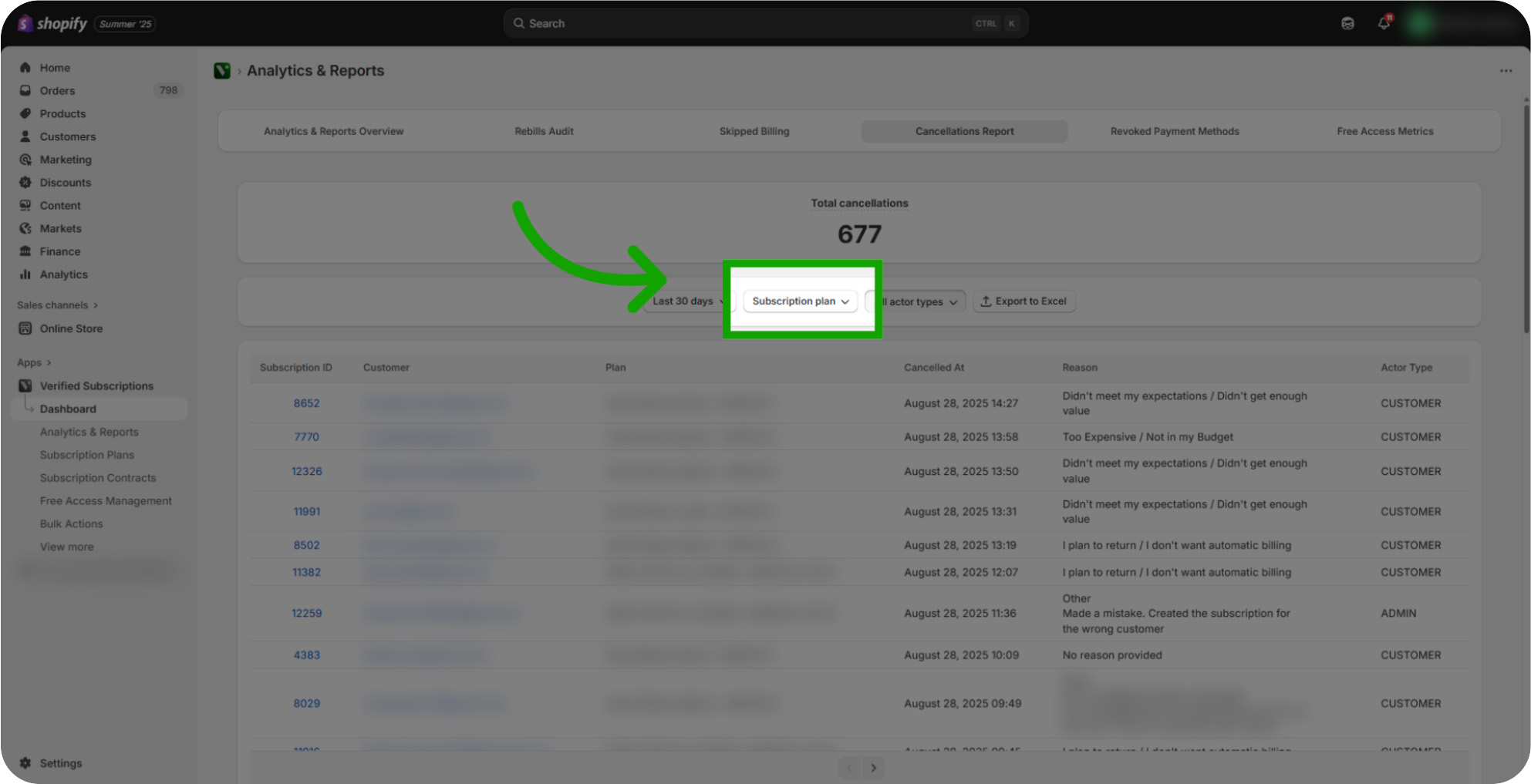 how to view cancellation report 08