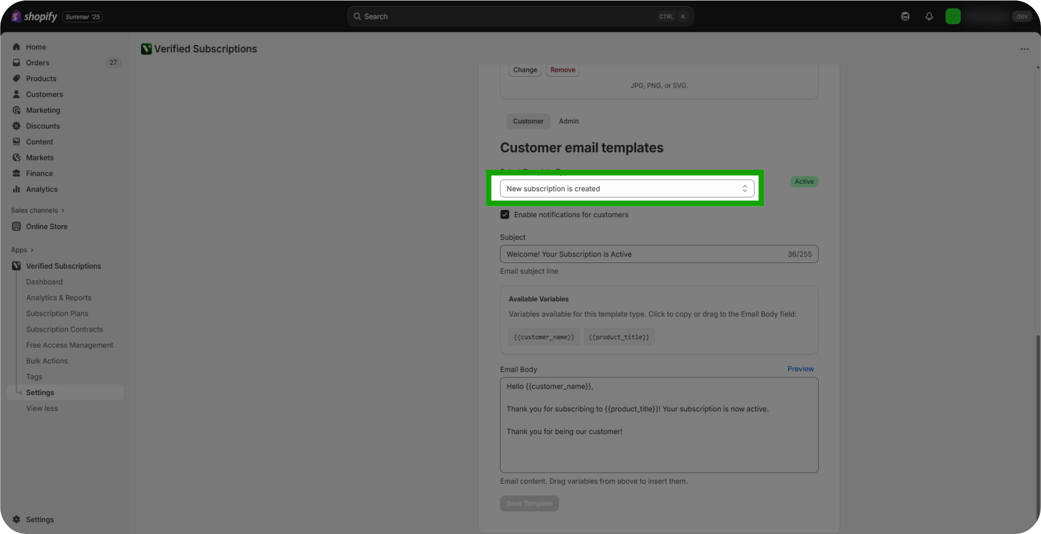 managing automated emails for subscription plans 04