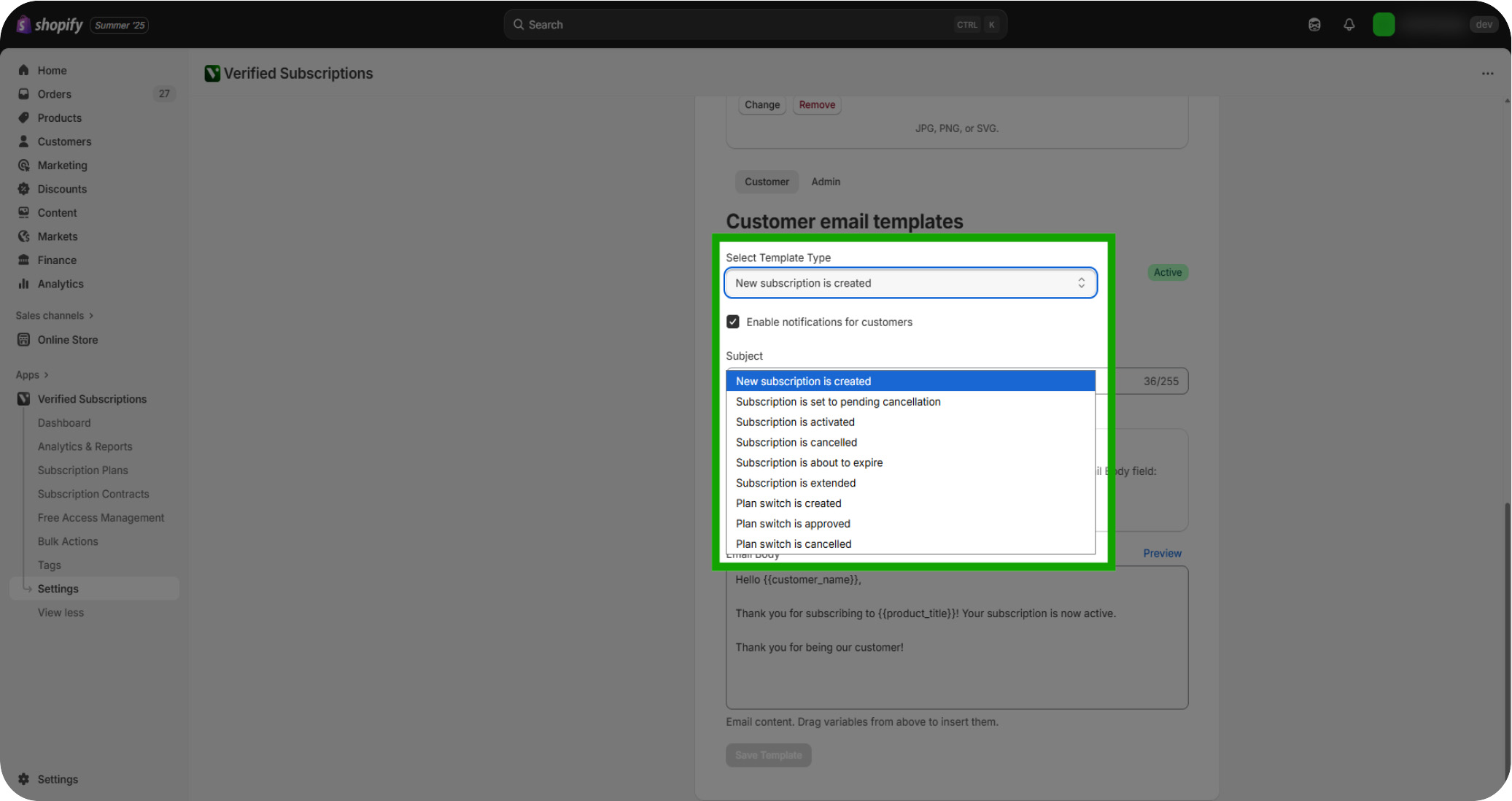 managing automated emails for subscription plans 05