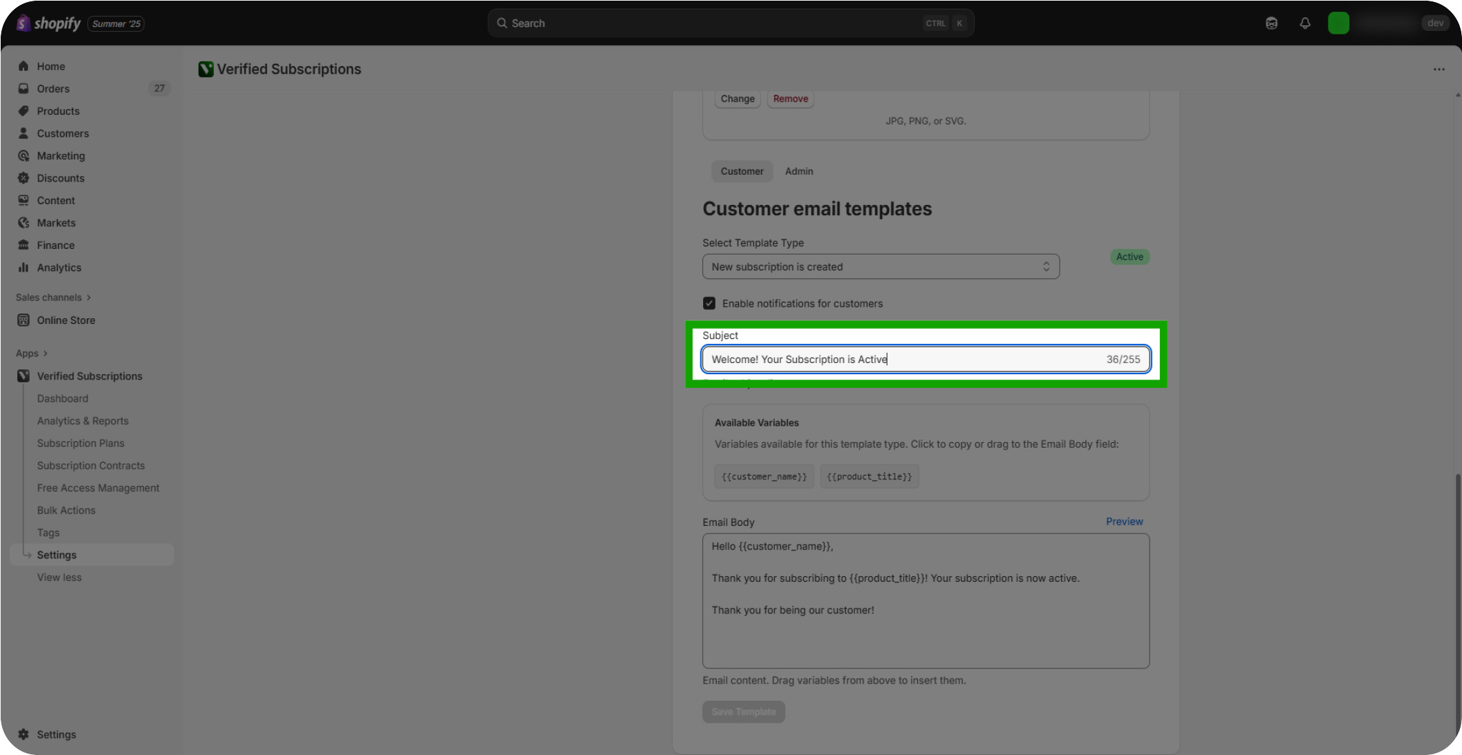 managing automated emails for subscription plans 07