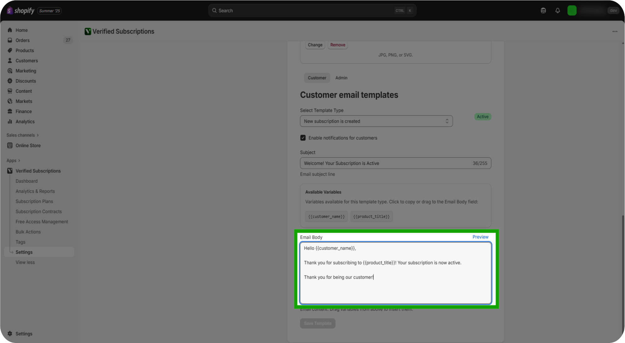managing automated emails for subscription plans 08