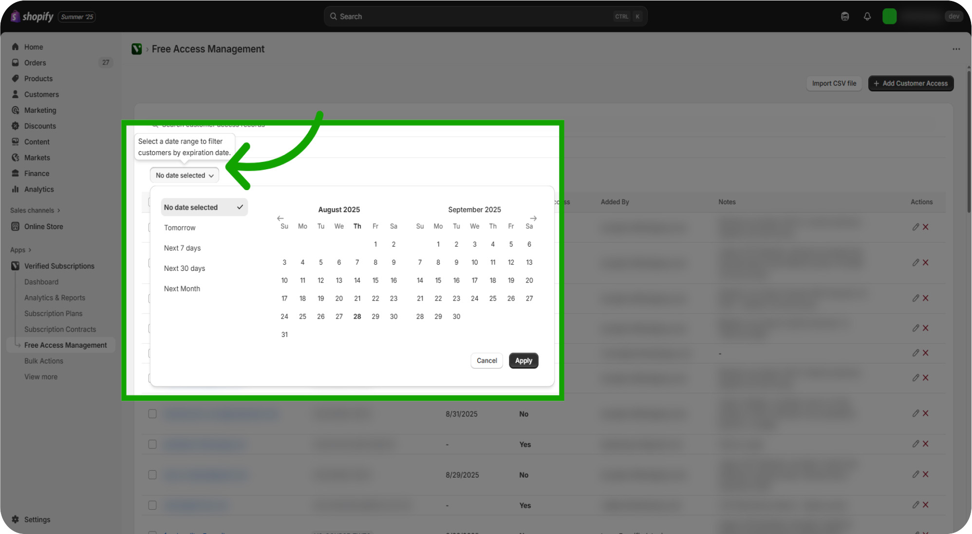 managing free access 04