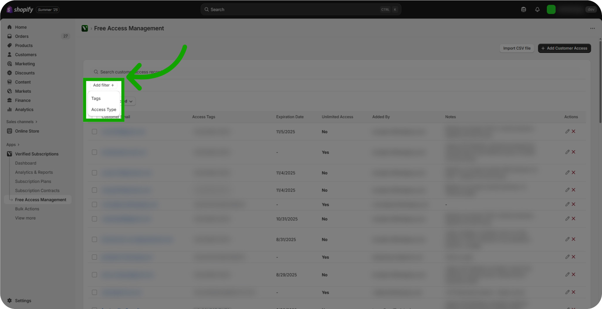 managing free access 05