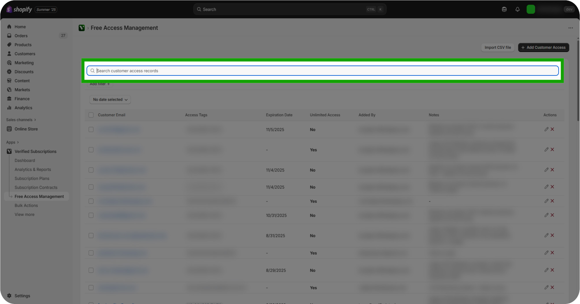 managing free access 06