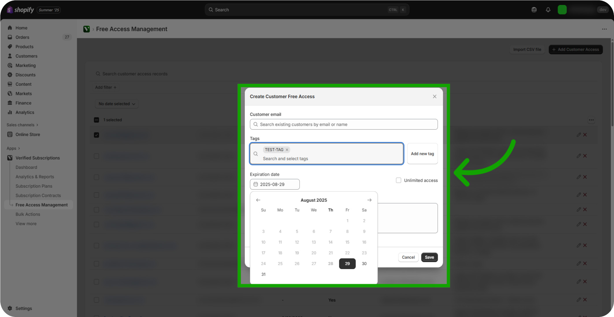 managing free access 10