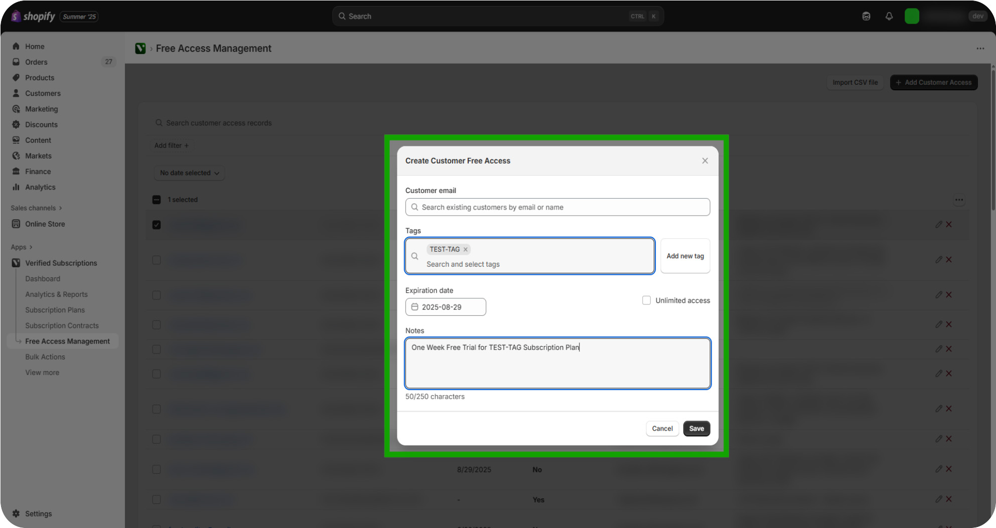 managing free access 11