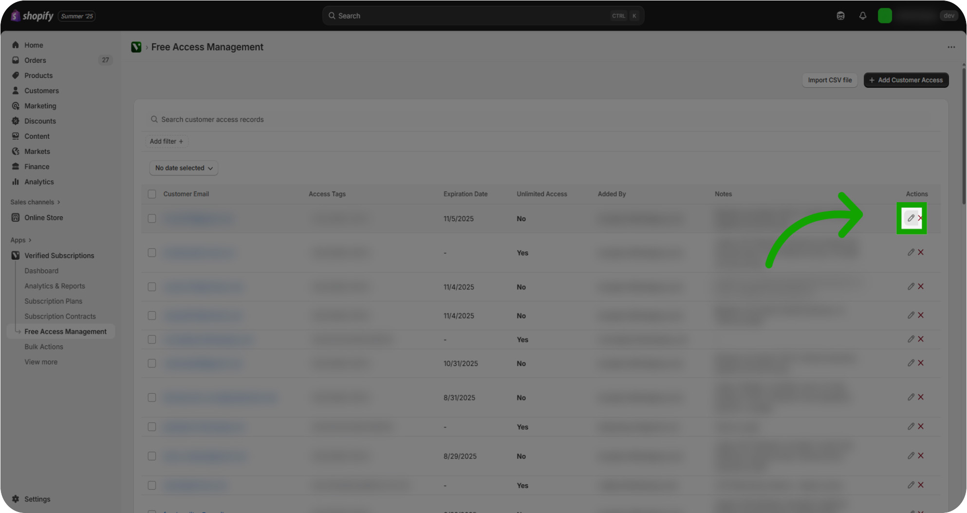 managing free access 13